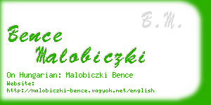 bence malobiczki business card